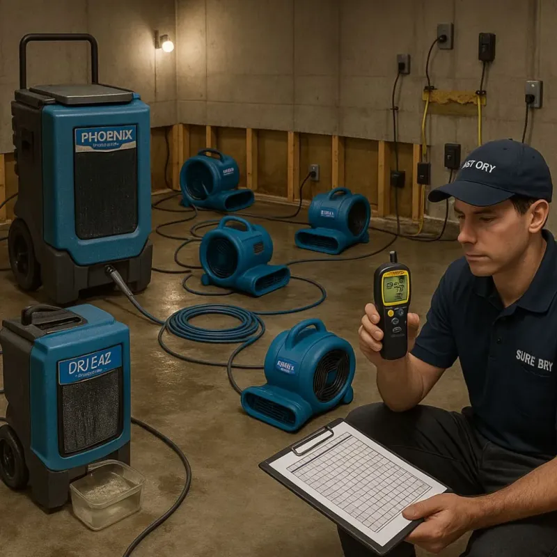 Structural Drying and Dehumidification process in Occoquan, VA